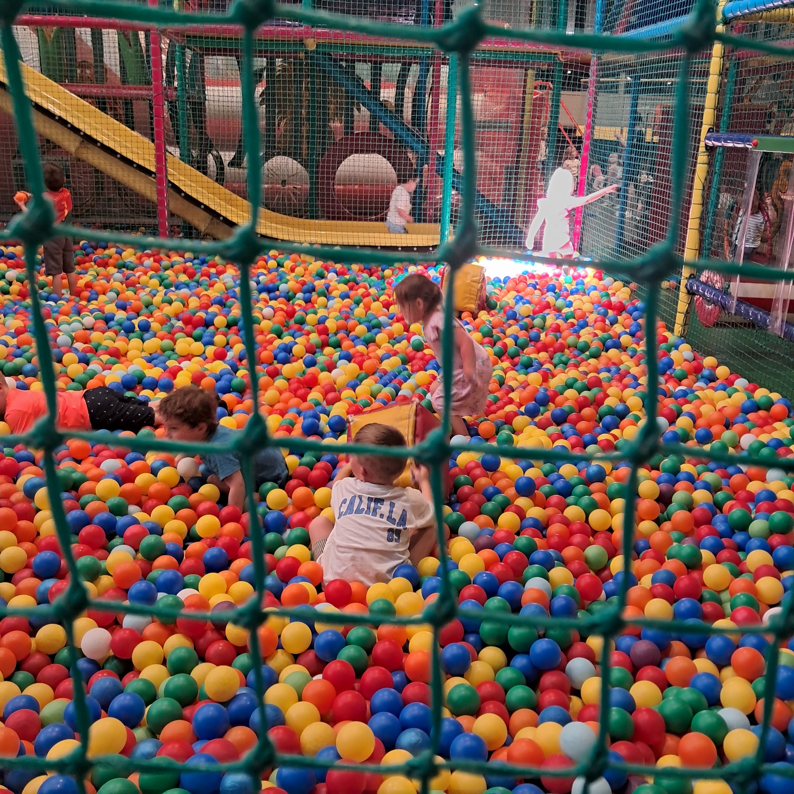 Kleuters spelen in een ballenbad